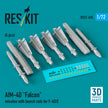 AIM-4D Falcon Missiles with launch rails for F-4D/E (4 pcs) (3D Printed) Scale 1:72 ResKit RS72-0490 for Aircraft Model Kit