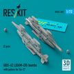 GBU-62 (JDAM-ER) Bombs with Pylons for Sukhoi Su-27 Flanker (2 pcs) (3D Printed) Scale 1:72 ResKit RS72-0492 for Aircraft Model Kit