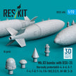 Mk.83 Bombs with BSU-35 Thermally Protected (4 pcs) (A-4, A-6, A-7, F-4, F-8, F-14, F/A-18(C,D,E,F), AV-8B, S-3) (3D printed) Scale 1:72 ResKit RS72-0494 for Aircraft Model Kit