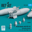 Mk.83 Bombs with BSU-85 Thermally Protected (4 pcs) (F-14, F/A-18, AV-8B, S-3) (3D printed) Scale 1:72 ResKit RS72-0496 for Aircraft Model Kit