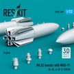 Mk.83 Bombs with MAU-91 (4 pcs) (A-4E, A-4F, B-52G/H) (3D printed) Scale 1:72 ResKit RS72-0497 for Aircraft Model Kit