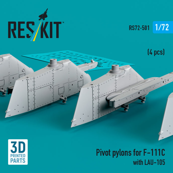 Pivot Pylons for F-111C with LAU-105 (4 pcs) Scale 1:72 ResKit RS72-0501 for Aircraft Model Kit