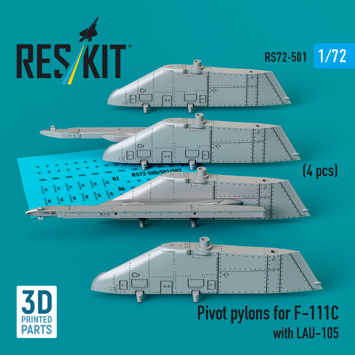 Pivot Pylons for F-111C with LAU-105 (4 pcs) Scale 1:72 ResKit RS72-0501 for Aircraft Model Kit