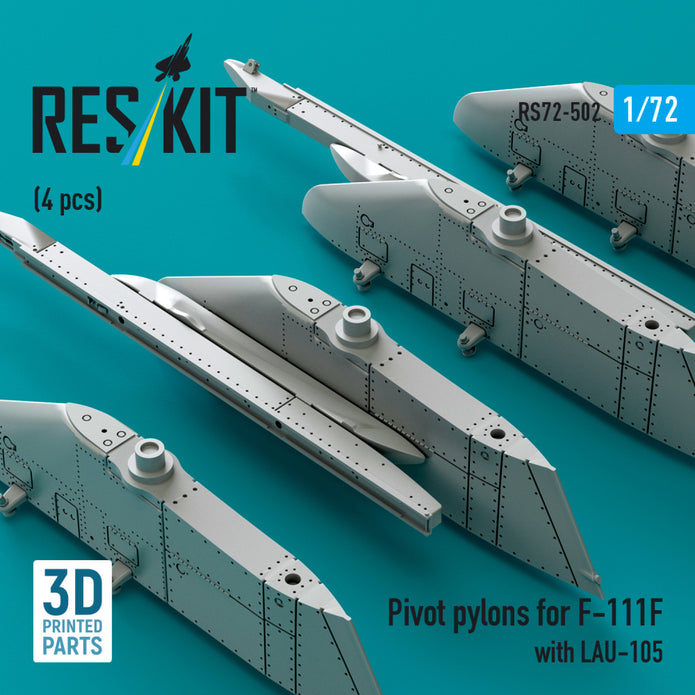 Pivot Pylons for F-111F with LAU-105 (4 pcs) Scale 1:72 ResKit RS72-0502 for Aircraft Model Kit