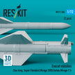 Exocet Missiles (2 pcs) (Sea King, Super Etendard, Mirage 2000, Rafale, Mirage F.1) (3D Printed) Scale 1:72 ResKit RS72-0506 for Helicopters / Aircraft Model Kit