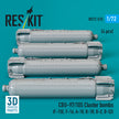 CBU-97/105 Cluster Bombs (4 pcs) (F-15E, F-16, A-10, B-1B, B-2, B-52) (3D Printed) Scale 1:72 ResKit RS72-0515 for Aircraft Model Kit
