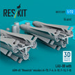 LAU-88 with (2 pcs) AGM-65 Maverick Missiles (6 pcs) (A-7D, F-4, A-10, F-16) (3D Printed) Scale 1:72 ResKit RS72-0519 for Aircraft Model Kit