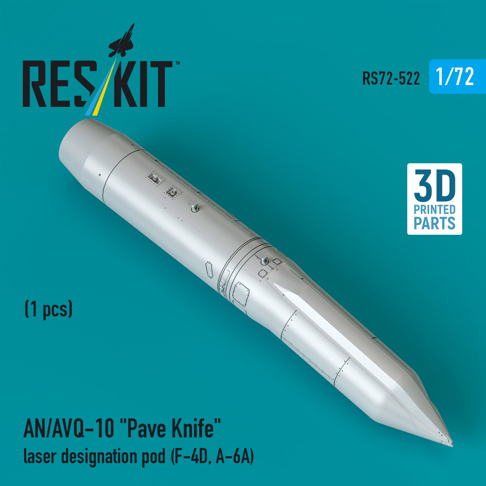AN/AVQ-10 Pave Knife laser designation pod (1 pcs) (F-4D, A-6A) (3D Printed) Scale 1:72 ResKit RS72-0522