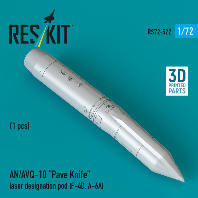 AN/AVQ-10 Pave Knife laser designation pod (1 pcs) (F-4D, A-6A) (3D Printed) Scale 1:72 ResKit RS72-0522