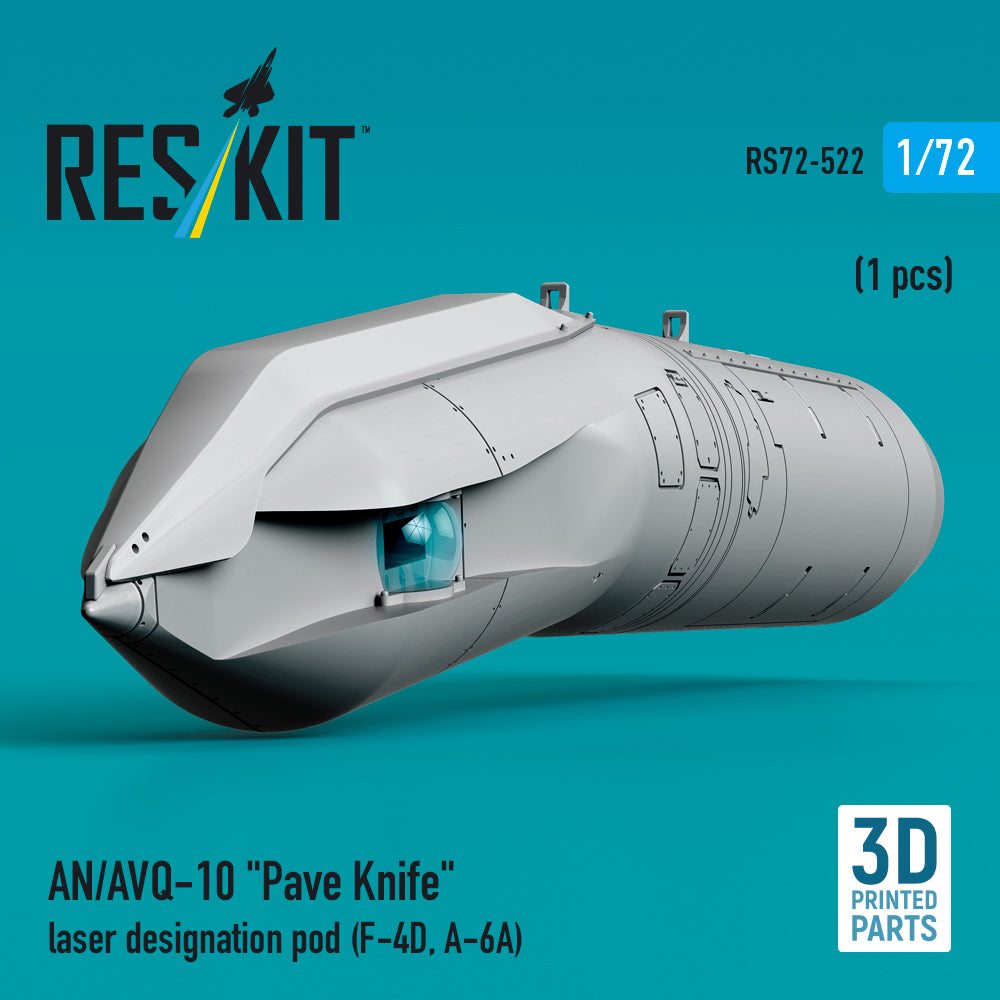 AN/AVQ-10 Pave Knife laser designation pod (1 pcs) (F-4D, A-6A) (3D Printed) Scale 1:72 ResKit RS72-0522