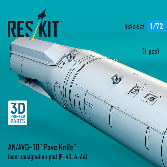 AN/AVQ-10 Pave Knife laser designation pod (1 pcs) (F-4D, A-6A) (3D Printed) Scale 1:72 ResKit RS72-0522