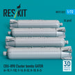 CBU-89B Cluster Bombs GATOR (4 pcs) (A-10, F-15E, F-16, B-52, B-1B, B-2) (3D Printed) Scale 1:72 ResKit RS72-0523 for Aircraft Model Kit