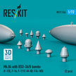 Mk,84 with BSU-36/B Bombs (2 pcs) (F-15E, F-16, F-111F, AV-8B, F/A-18D) (3D Printed) Scale 1:72 ResKit RS72-0524 for Aircraft Model Kit