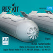 BL755 cluster bombs (4 pcs) (Alpha Jet, Buccaneer, BAE Hawk, Fiat G.91, Jaguar, Harrier, Hunter, F-4, F-5, MB-339, Tornado, J-22, MiG-27) (3D Printed) Scale 1:72 ResKit RS72-0535