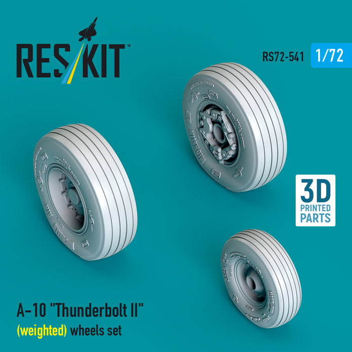 A-10 Thunderbolt II (weighted) wheels set (3D Printed) Scale 1:72 ResKit RS72-0541