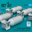 AN-M64 bombs (500 lbs) for all USAF & RAF of WW2 War (6 pcs) (3D Printed) Scale 1:72 ResKit RS72-0545
