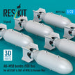 AN-M58 bombs (500 lbs) for all USAF & RAF of WW2 (6 pcs) (3D Printed) Scale 1:72 ResKit RS72-0546
