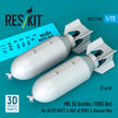 MK.36 external stores (1000 lbs) for all US NAVY & RAF of WW2 (2 pcs) (3D Printed) Scale 1:72 ResKit RS72-0548 | Unassembled Plastic Display Model