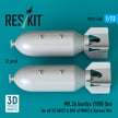 MK.36 external stores (1000 lbs) for all US NAVY & RAF of WW2 (2 pcs) (3D Printed) Scale 1:72 ResKit RS72-0548 | Unassembled Plastic Display Model