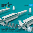 Matra MICA-IR missiles (4 pcs) (Mirage 2000, Rafale, Gripen, Eurofighter) (3D Printed) Scale 1:72 ResKit RS72-0549