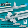 Matra MICA-EM missiles (4 pcs) (Mirage 2000, Rafale, Gripen, Eurofighter) (3D Printed) Scale 1:72 ResKit RS72-0550