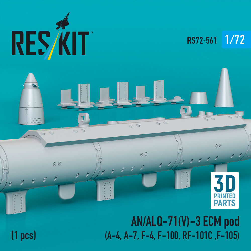 AN/ALQ-71(V)-3 ECM pod (1pcs) (A-4, A-7, F-4, F-100, RF-101C ,F-105) (3D Printed) Scale 1:72 ResKit RS72-0561