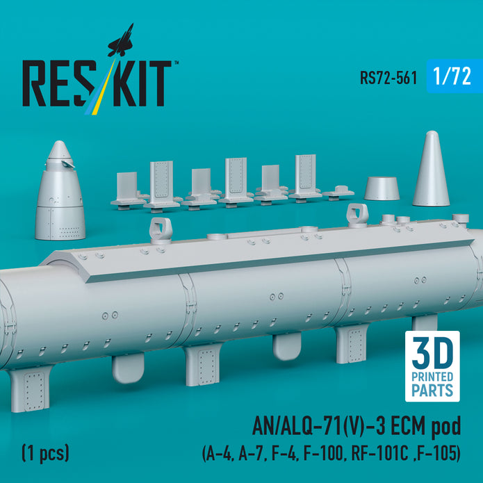 AN/ALQ-71(V)-3 ECM pod (1pcs) (A-4, A-7, F-4, F-100, RF-101C ,F-105) (3D Printed) Scale 1:72 ResKit RS72-0561
