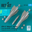 AGM-62 Walleye II missiles (2 pcs) with AN/AWG-16 data link pod (1 pcs) (A-4, A-6, A-7, F-4, F/A-18) (3D Printed) Scale 1:72 ResKit RS72-0563