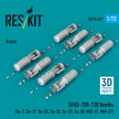 OFAB-100-120 bombs (8 pcs) (Su-7, Su-17, Su-24, Su-25, Su-27, Su-30, MiG-21, MiG-27) (3D Printed) Scale 1:72 ResKit RS72-0567