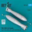 FAB-500 M-62 bombs (2 pcs) (Su-17, Su-22, Su-24, Su-25, Su-30, Su-34) (3D Printed) Scale 1:72 ResKit RS72-0569
