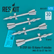 R-27EP (AA-10 Alamo-F) missiles (4 pcs) (MiG-29, Su-27, Yak-141) (3D Printed) Scale 1:72 ResKit RS72-0577