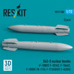 B43-0 nuclear bombs (2 pcs) (F-100D/F, F-101A/C, F-104A/C, F-105D/F, FB-111A, F-111A/E/D/F, F-4C/D/E) (3D Printed) Scale 1:72 ResKit RS72-0588