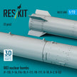 B83 nuclear bombs (2 pcs) (F-15E, F-16, F/A-18, F-111, FB-111, B-1B, B-2, B-52) (3D Printed) Scale 1:72 ResKit RS72-0590