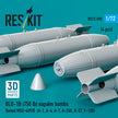 BLU-1B (750lb) napalm bombs finned MXU-469/B (4 pcs) (A-1, A-4, A-7, A-26K, B-57, F-100) (3D Printed) Scale 1:72 ResKit RS72-0598