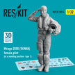 Dassault Mirage 2000 (TAIWAN) female pilot (in a standing position- type 1) Scale 1:32 ResKit RSF32-0014 for Figurines for Aircraft Model Kit