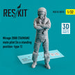 Dassault Mirage 2000 (TAIWAN) male pilot (in a standing position- type 1) (3D Printed) Scale 1:32 ResKit RSF32-0015 for Figurines for Aircraft Model Kit