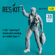 Lockheed Martin F-35A Lightning II female pilot standing on a ladder (type 1) (3D Printed) Scale 1:32 ResKit RSF32-0019 for Figurines for Aircraft Model Kit