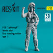 Lockheed Martin F-35 Lightning II female pilot (in a standing position- type 1) (3D Printed) Scale 1:32 ResKit RSF32-0020 for Figurines for Aircraft Model Kit