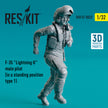 Lockheed Martin F-35 Lightning II male pilot (in a standing position- type 1) (3D Printed) Scale 1:32 ResKit RSF32-0022 for Figurines for Aircraft Model Kit