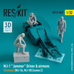 MJ-1 Jammer Driver & airmens (Vietnam) (MJ-1A,MJ-1B) (scene 2) (3 pcs) (3D Printed) Scale 1:32 ResKit RSF32-0037 for Figurines for Aircraft Model Kit