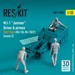 MJ-1 Jammer Driver & airmens (Gulf War) (MJ-1B, MJ-1B/C) (scene 2) (3 pcs) (3D Printed) Scale 1:32 ResKit RSF32-0039 for Figurines for Aircraft Model Kit