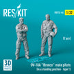 OV-10A Bronco male pilots (in a standing position - type 1) (2 pcs) (3D Printed) Scale 1:32 ResKit RSF32-0044 for Figurines for Aircraft Model Kit