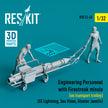 Engineering Personnel with Firestreak Missile (on transport trolley) (EE Lightning, Sea Vixen, Gloster Javelin) (3D Printed) Scale 1:32 ResKit RSF32-0048 for Figurines for Aircraft Model Kit