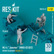 MJ-4 Jammer (MHU-83 B/E) driver & airmen (scene 1) (3 pcs) (3D Printed) Scale 1:32 ResKit RSF32-0051 for Figurines for Aircraft Model Kit