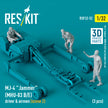 MJ-4 Jammer (MHU-83 B/E) driver & airmen (scene 2) (3 pcs) (3D Printed) Scale 1:32 ResKit RSF32-0052 for Figurines for Aircraft Model Kit