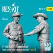 Republic F-105 (F, G) Thunderchief male pilots (in a standing position - type 1) (2 pcs) (3D Printed) Scale 1:32 ResKit RSF32-0069 for Figurines for Aircraft Model Kit