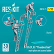 Republic F-105 (F, G) Thunderchief male pilots on Access Ladder (2 pcs) (3D Printed) Scale 1:32 ResKit RSF32-0071 for Figurines for Aircraft Model Kit