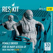 Female driver for US NAVY A/S32A-49 Deck Tractor (scene 1) (1 pcs) (3D Printed) Scale Figurines 1:32 ResKit RSF32-0072 for Figurines for Aircraft Model Kit