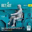 Male driver for US NAVY A/S32A-49 Deck Tractor (scene 3) (1 pcs) (3D Printed) Scale Figurines 1:32 ResKit RSF32-0074 for Figurines for Aircraft / Helicopters Model Kit