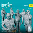 One busy day carrier crew on deck (scene 1) (6 pcs) (3D Printed) Scale 1:32 ResKit RSF32-0075 for Figurines for Aircraft Model Kit